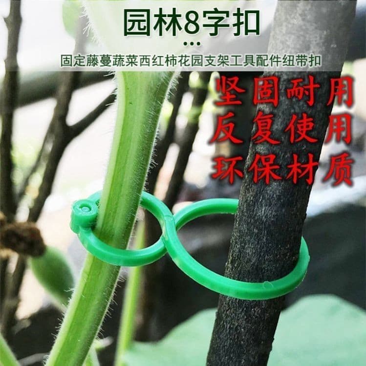 Garden 8-Shape Clip for Tying Tomato Vines and Green Plants, Plastic Plant Fixing Clip for Vegetable Garden