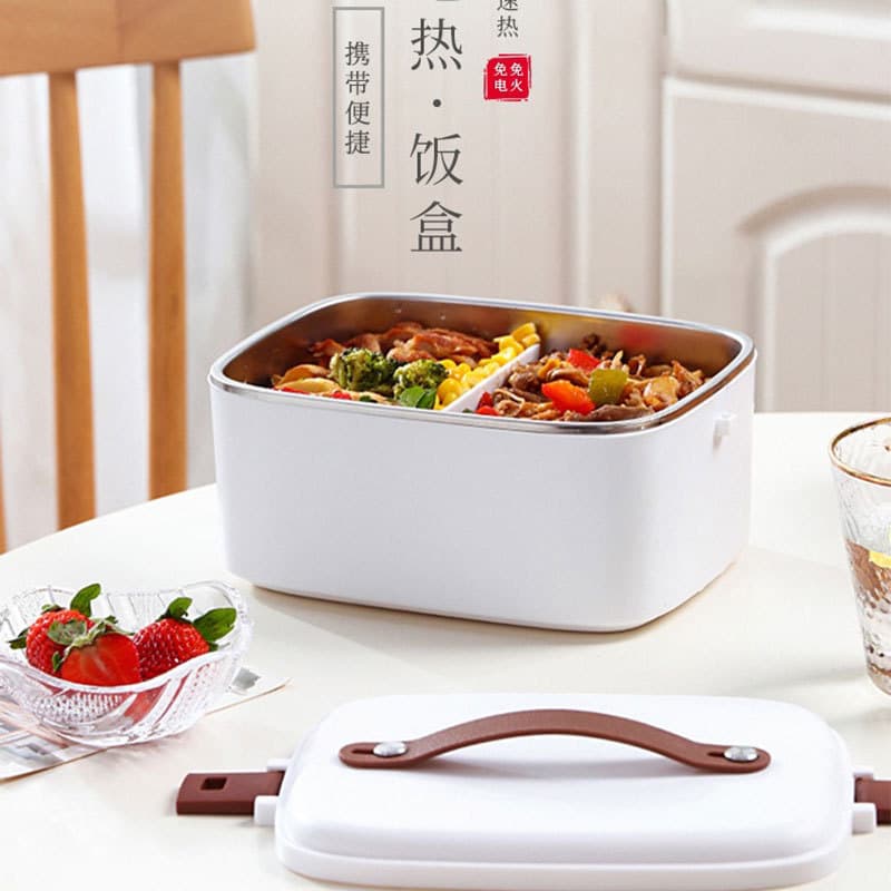 Car Electric Heating Lunch Box, Large Capacity, Household, Water-Free, Portable, Plug-In Heated Lunch Box