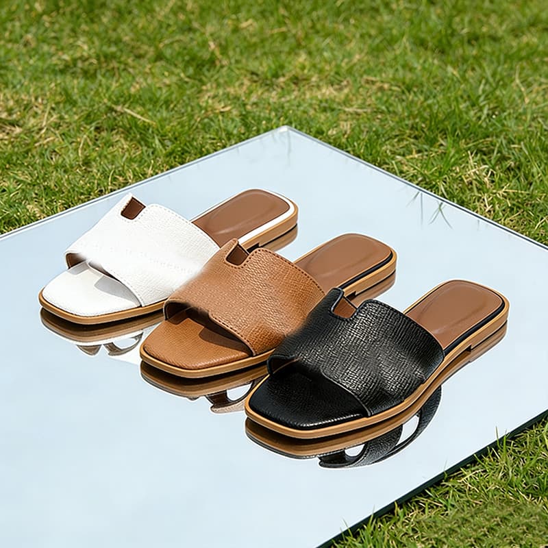 H slippers for women summer new H leather sandals beach h home slippers cross-border foreign trade wholesale slippers