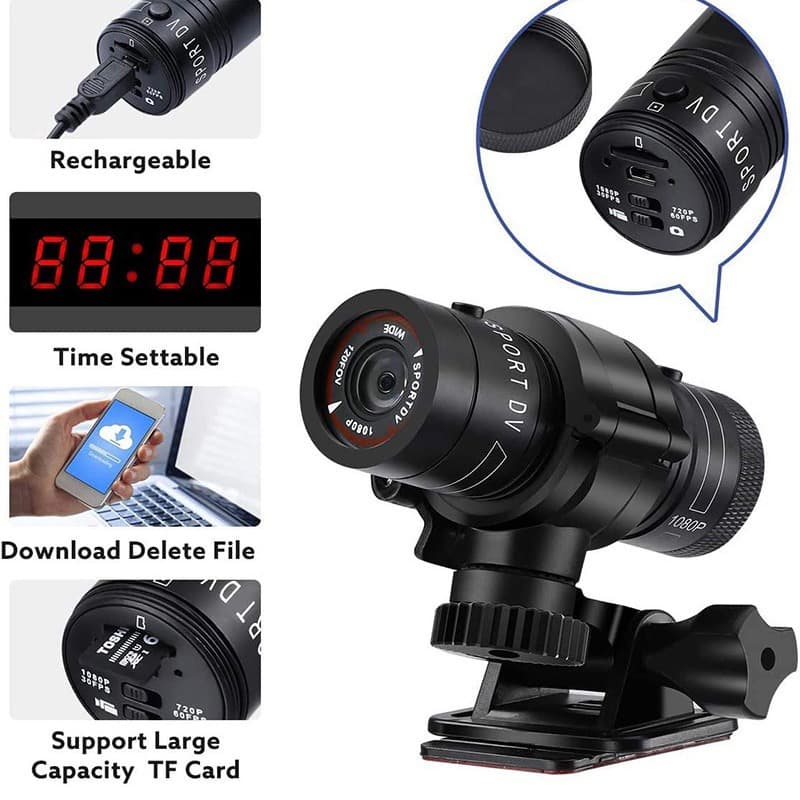 Mountain Bike Manufacturer In Stock F9 Helmet Camera 4K HD Waterproof Sports Bicycle Motorcycle Camera for Cycling