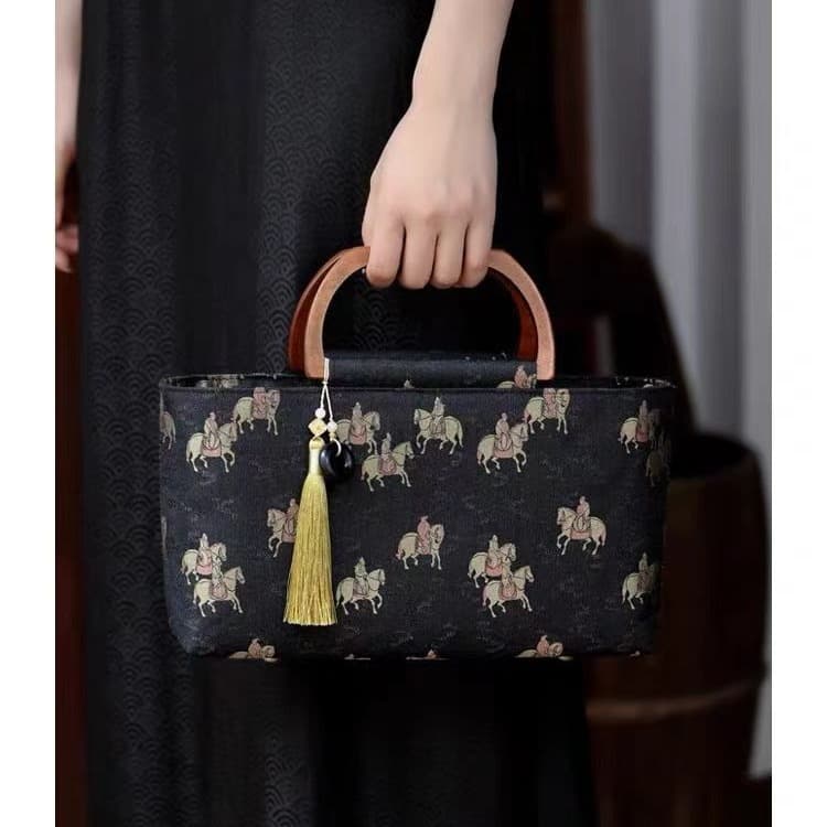 Tang Ma handbag intertwined with Song brocade 2024 new style handbag, atmospheric retro style Chinese style with cheongsam bag square