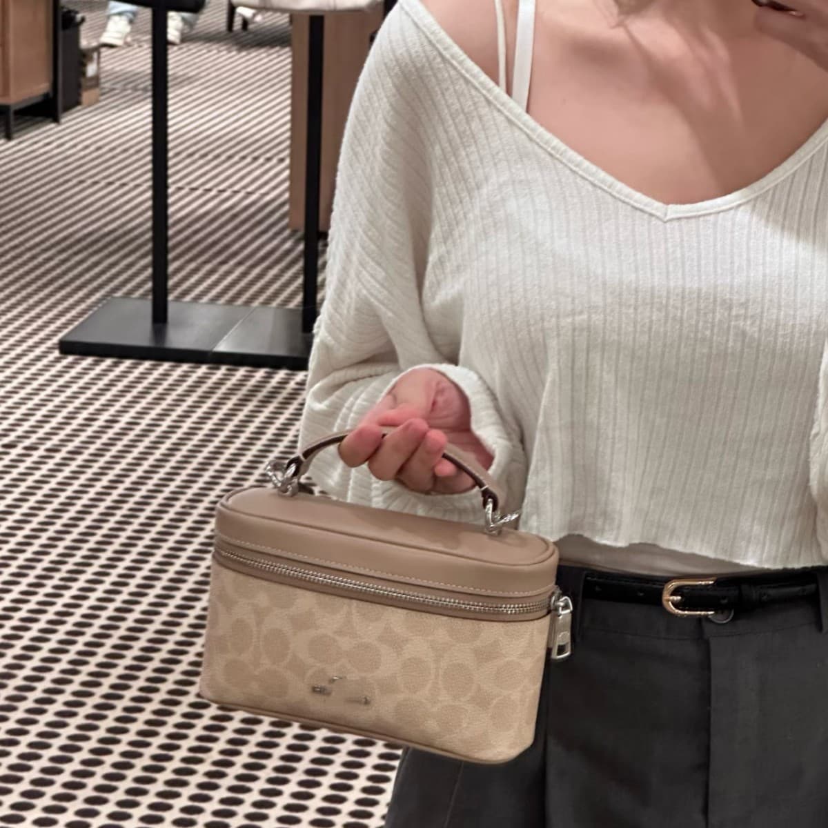 Koujia's new Rainer18 mini box bag, classic and versatile printed portable cosmetic bag, shoulder bag, crossbody bag