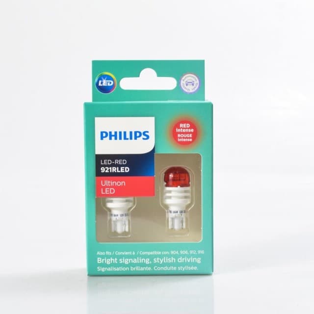 Philips U60LED T15 W16W 921ULR 11067 Automotive Red White T16 Reverse Brake Light Bulb