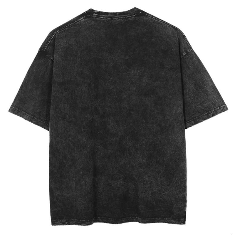 Harajuku Anime Print T-Shirt Men Streetwear Vintage Black T-Shirt
