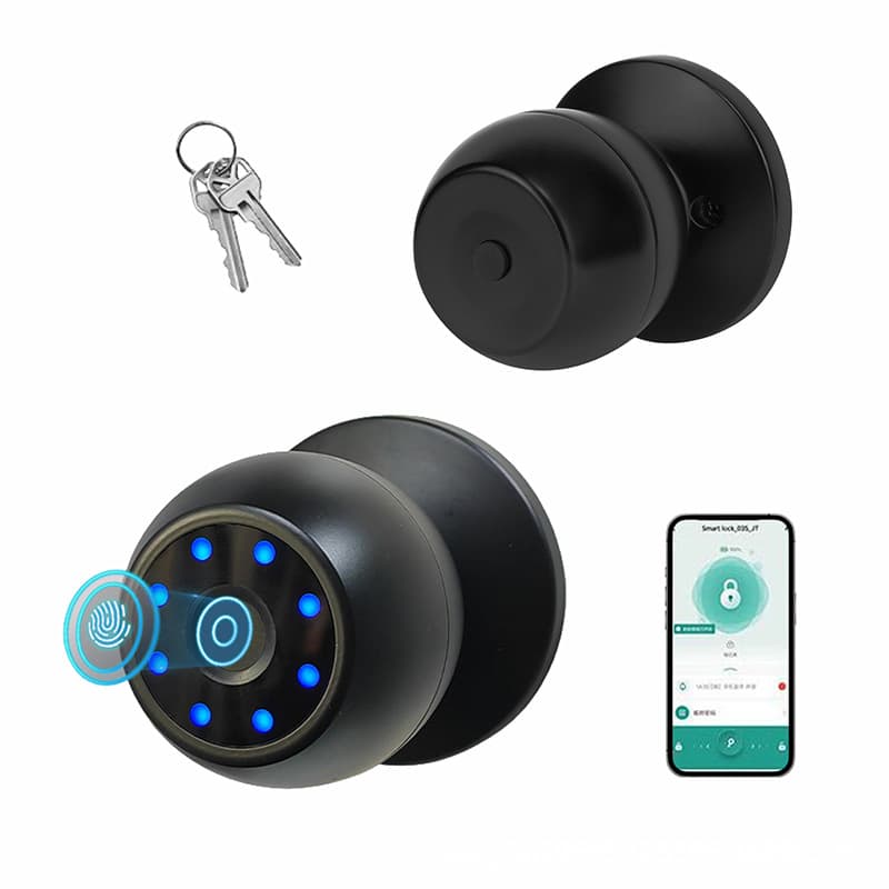 Ball Lock Password Lock Tuya Smart Fingerprint Lock for Bedroom Wooden Doors, Apartments, Hotels