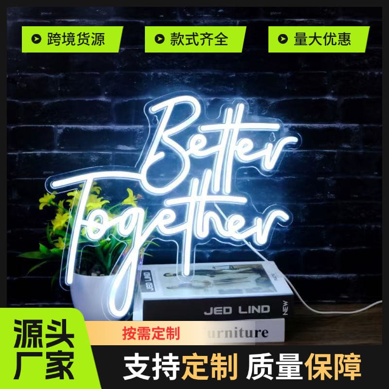 Better Together Neon Light Wedding Birthday Christmas Anniversary Party Bar Wall Hanging Decorative Light