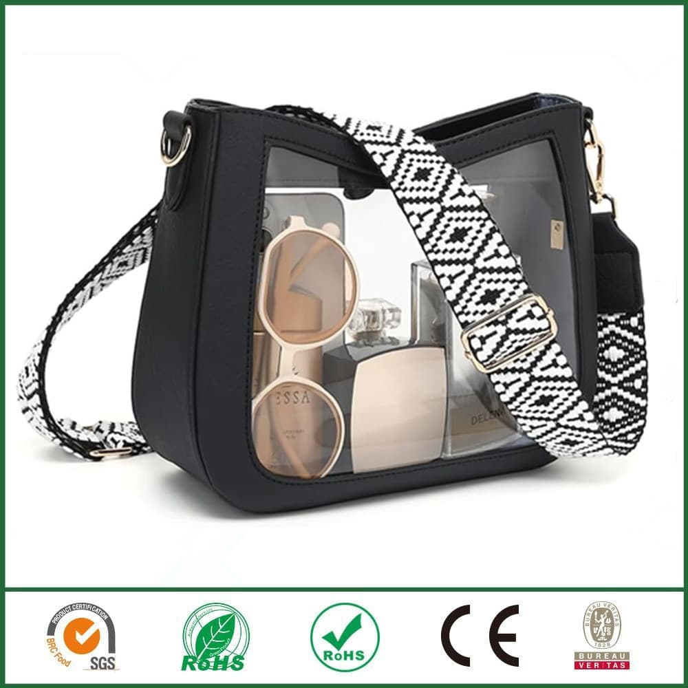 Clear Crossbody Bag Stadium Approved Clear Tote with Guitar Strap for Stadium Events Music