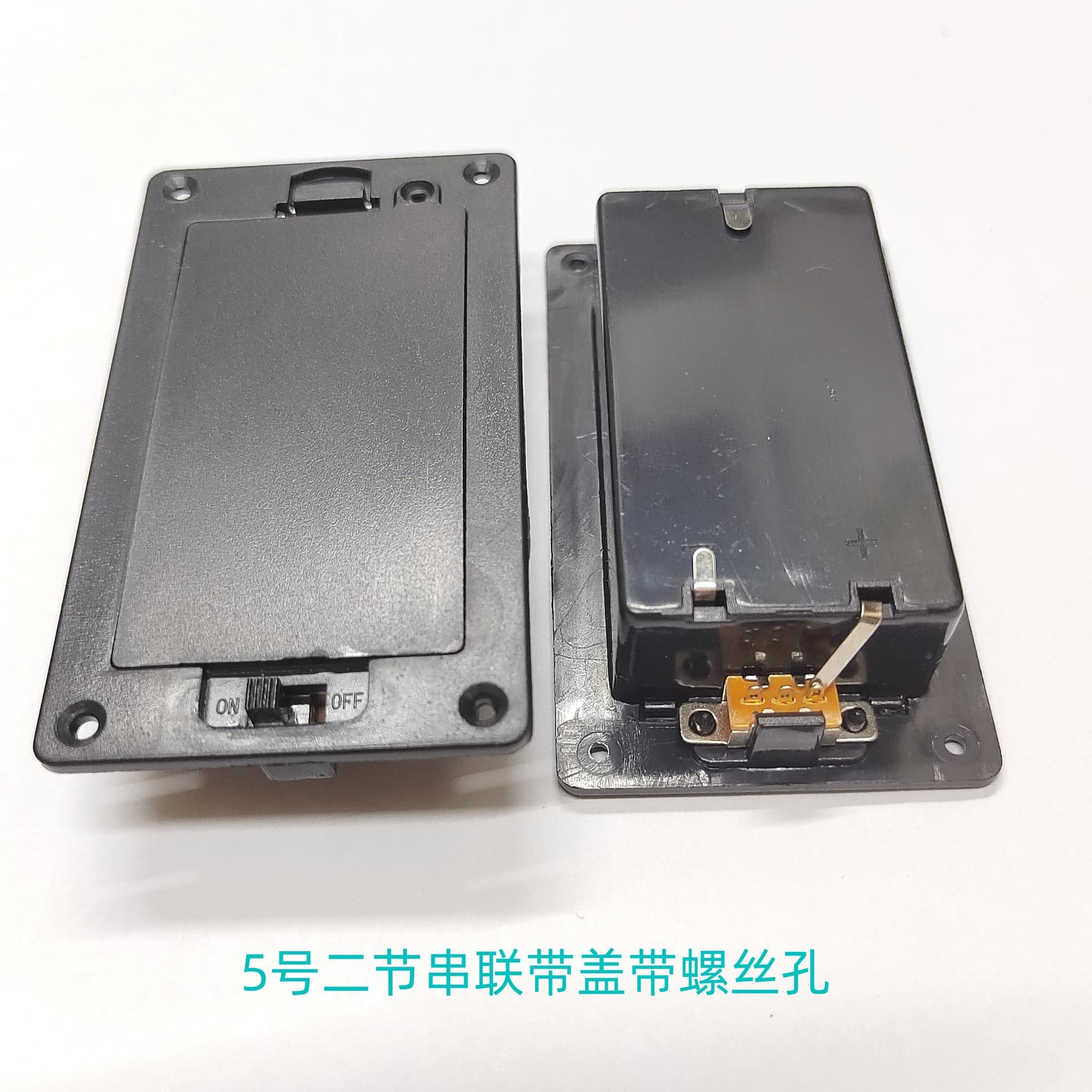AA 2-Cell Battery Holder with Cover and Screw Holes, 3V Battery Case with Lid