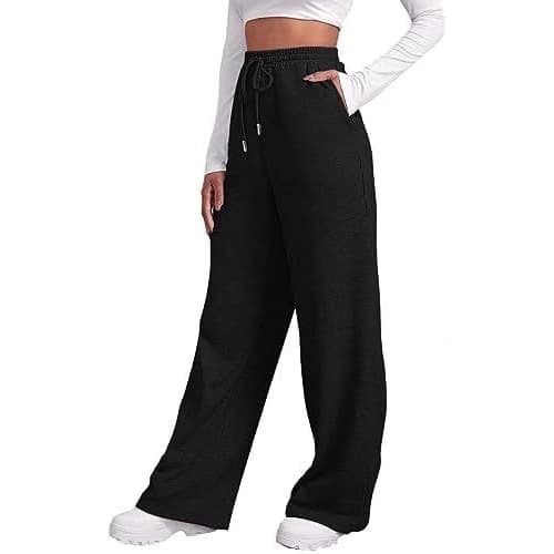 Cross-border EU Size Women's Straight Leg Sweatpants, Popular Slim Waist Drawstring Loose Long Pants
