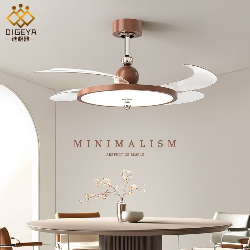 Digya's New Model Invisible Fan for Bedroom, Smart Eye-Protection, Simple Design for Dining Room and Study, Silent Integrated Fan Light
