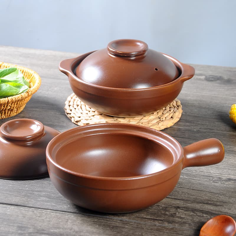 Claypot Rice Casserole, High Temperature Resistant, Dry-Fire Proof, Small Clay Pot with Handle, for Rice Noodles, Commercial Ceramic Pot