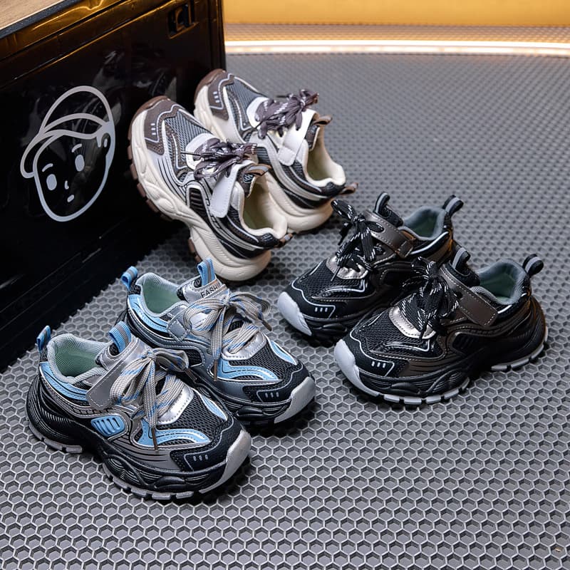 Children's Sports Shoes 2026 Autumn Kids Shoes Girls' Breathable Mesh Chunky Sneakers Eco-Friendly Boys' Casual Running Shoes