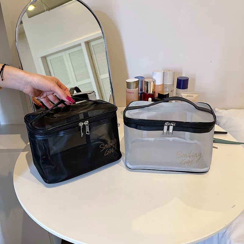 Cross-border new large-capacity printed cosmetic bag, portable translucent toiletry bag, portable storage bag, dropshipping