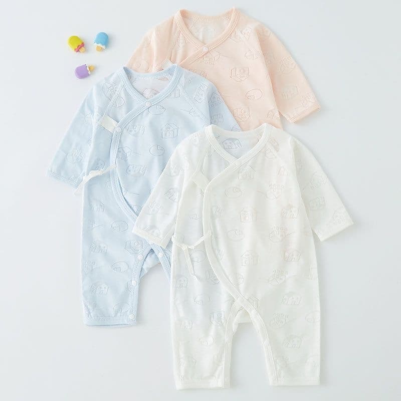 Newborn thin clothes Newborn baby jumpsuit spring and autumn baby butterfly vest monk suit summer breathable cotton