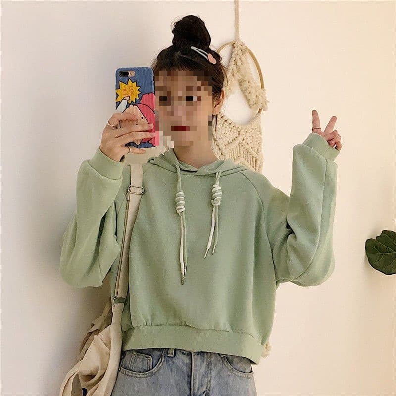 Super Popular Fleece-Lined Hooded Sweatshirt Women's Autumn/Winter New Korean Version Loose Long Sleeve Top Student Coat Trendy