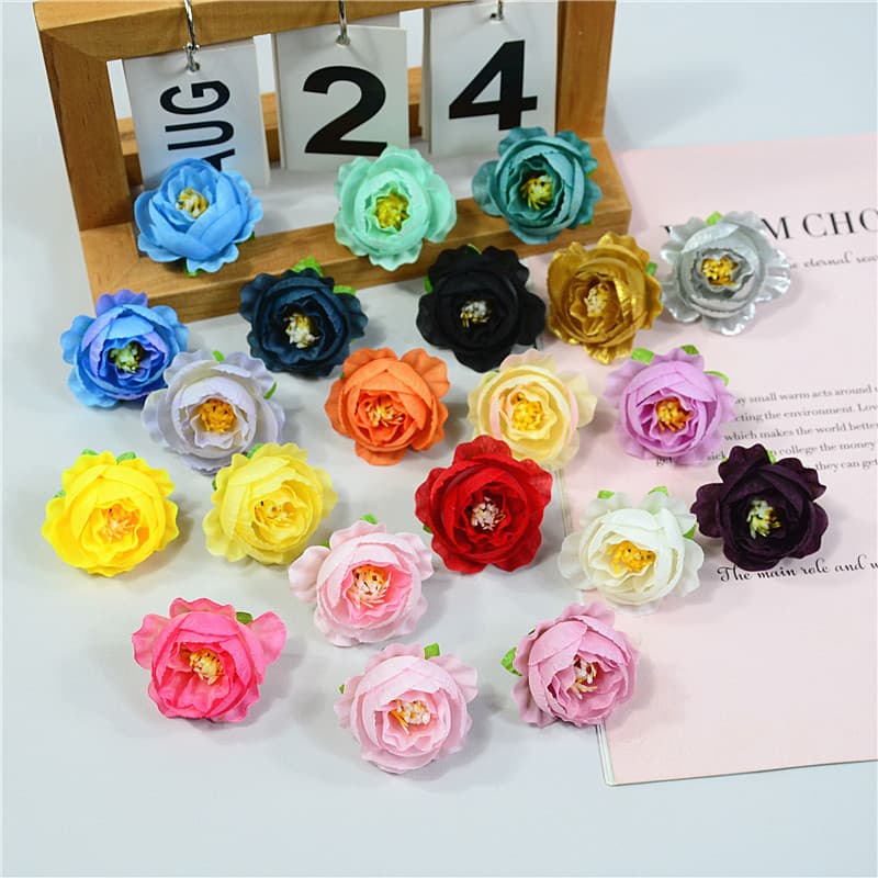 European style small rose tea bud diy handmade flower material package flower box accessories headdress hairpin production auxiliary material simulated flower