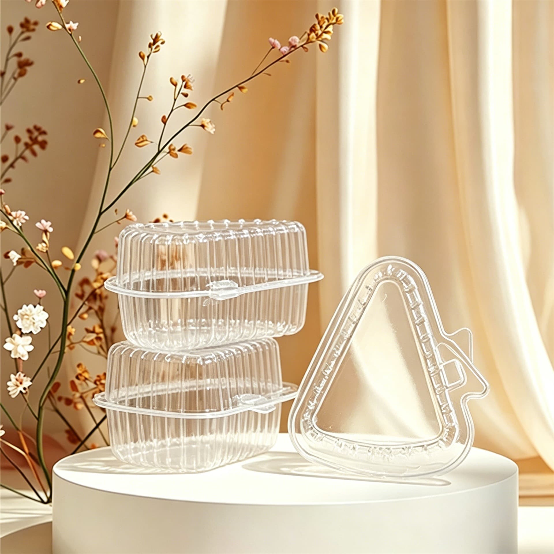 Mousse Mille Crepe Cake Slice Packaging Box Transparent Triangular Dessert Slice Takeout Box Mille Crepe Cake Pastry Packaging Box