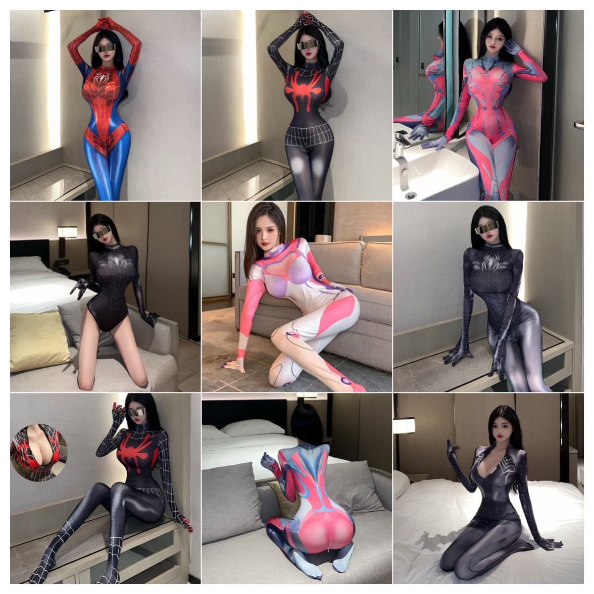 Sexy Lingerie Role-Playing Cosplay Spider-Man Suit Passionate Whole Order Crotchless No Need to Remove