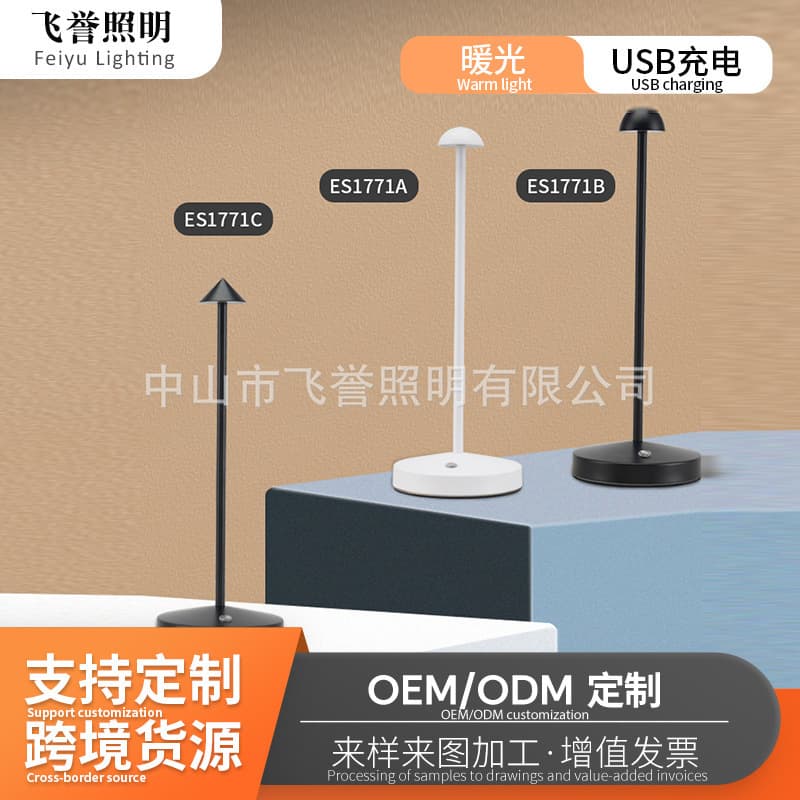 Modern Small Decorative Table Lamp, High-End Art Bar Dining Table Lamp, Eye-Caring Rechargeable Desk Lamp