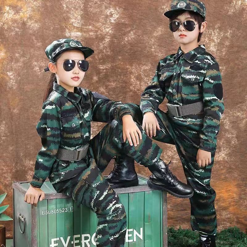 National Day Children's Camouflage Military Training Uniform, Essential for College Students, School Opening, Summer Camp, Special Forces Cotton Performance Costume