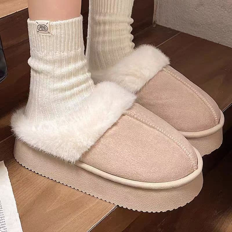 New Women's Cotton Slippers Winter Thick Sole Anti-Slip Indoor Warm Home Slippers for Women Couples House Slippers