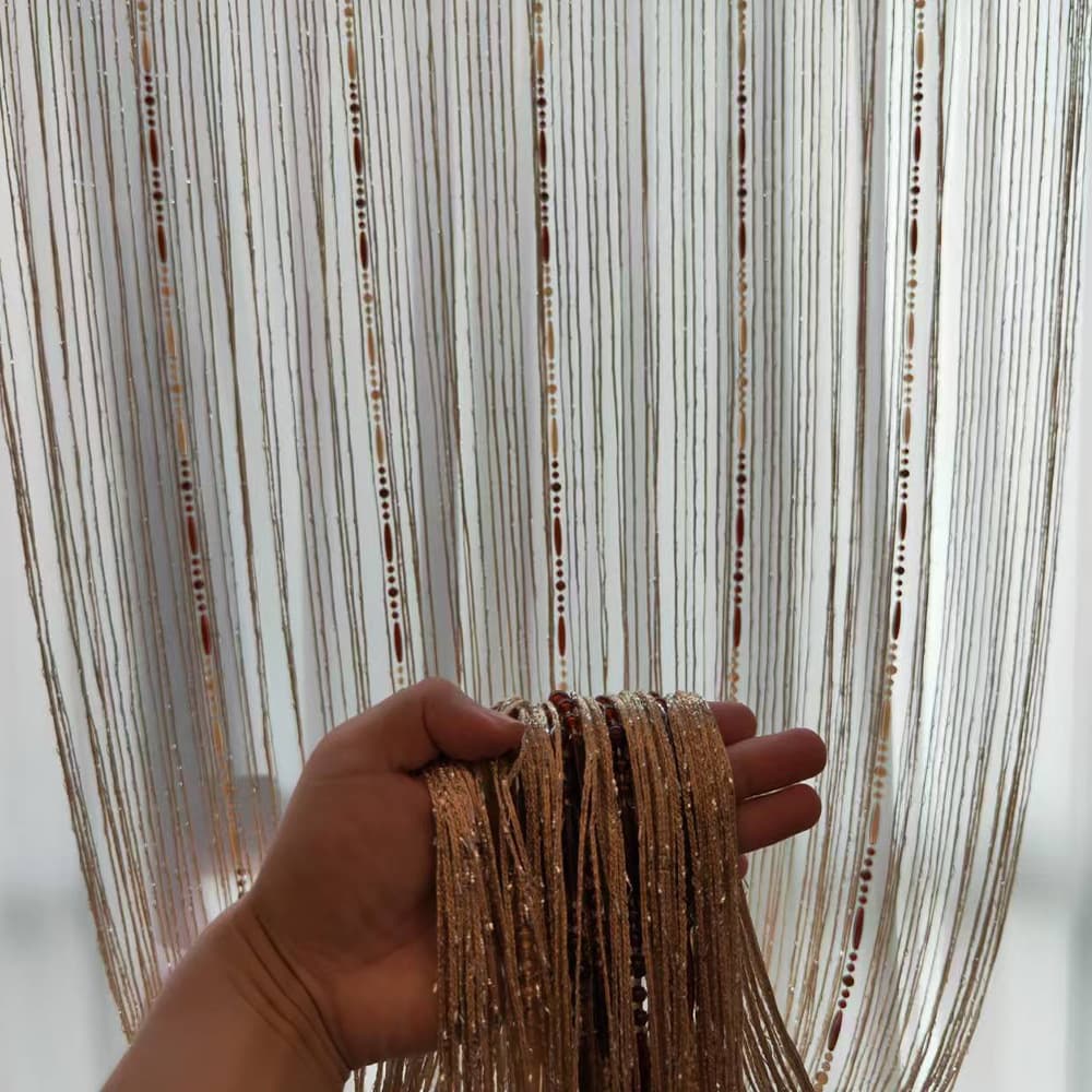 Living room partition curtain with tassels, 1*2m flash bead curtain for doors, hanging beaded fringe.