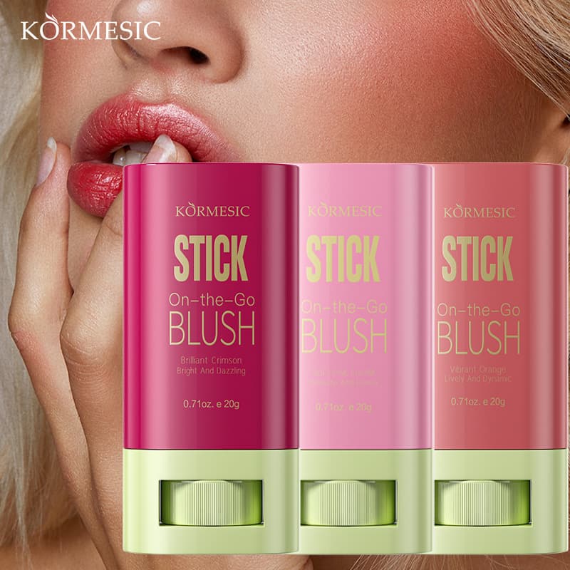 KORMESIC Glow-Enhancing Natural-Looking Blush Stick, Long-Lasting No-Makeup Look