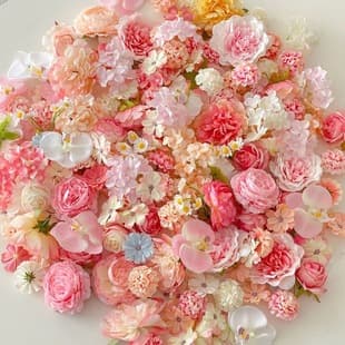 Artificial Flower Mix DIY Craft Wedding Material Pack Fake Flower Heads Handmade Hairpin Headband Wreath Wholesale