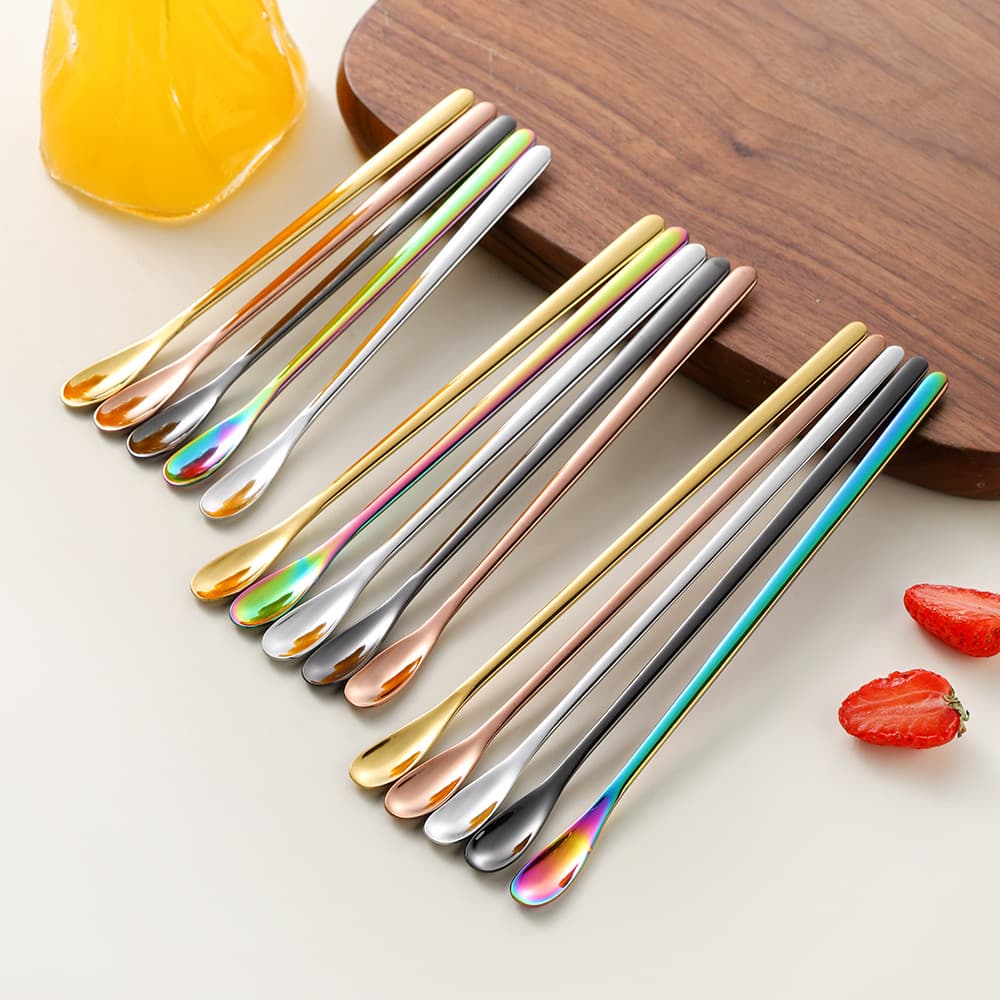 304 stainless steel stirring spoon Japanese style small spoon scented tea honey spoon long handle ice spoon high-looking dessert coffee spoon