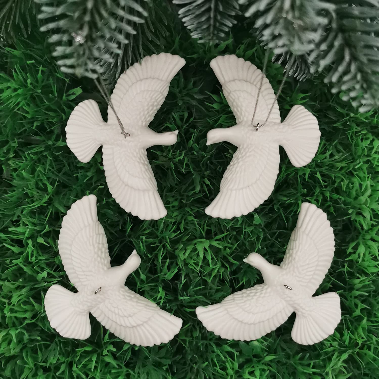 Acrylic Decorative White Peace Dove Hanging Ornament, White Dove Flying Wedding Festival Decoration Prop Wholesale