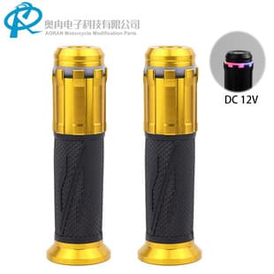 Motorcycle Handlebar Grip with Light Glow DC12V Aluminum CNC Handlebar Plug Motorcycle Modification Accessories
