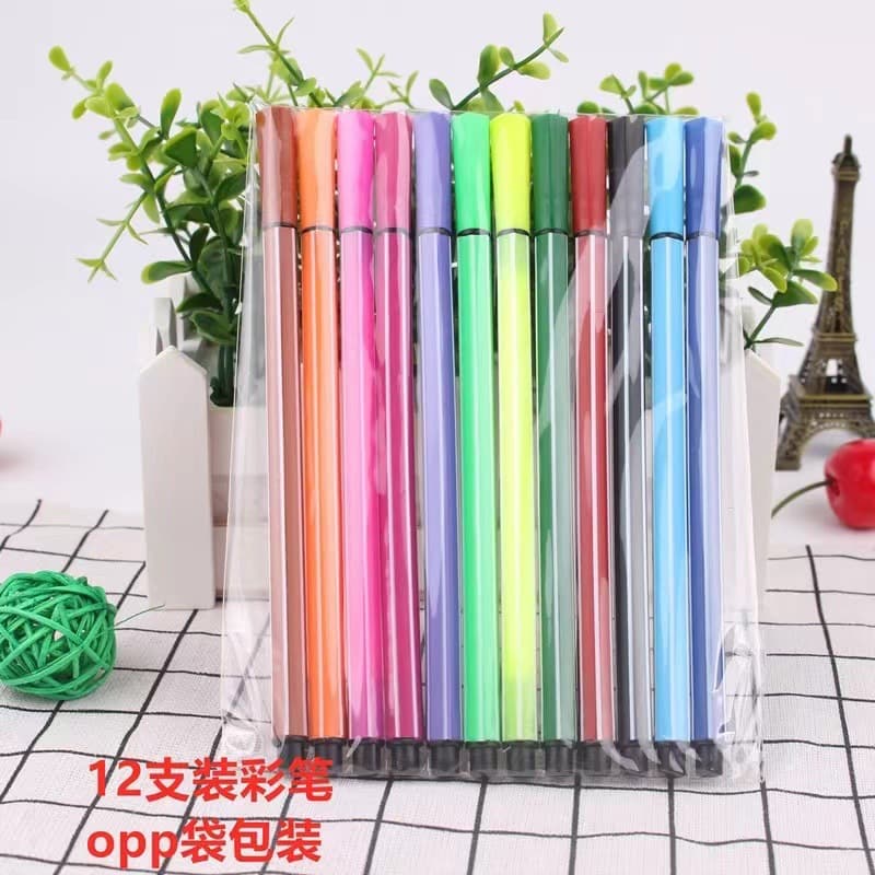 Kids Washable Watercolor Pen Set Art Painting Pens 12/18 Colors Graffiti Watercolor Pens for Drawing Crayons