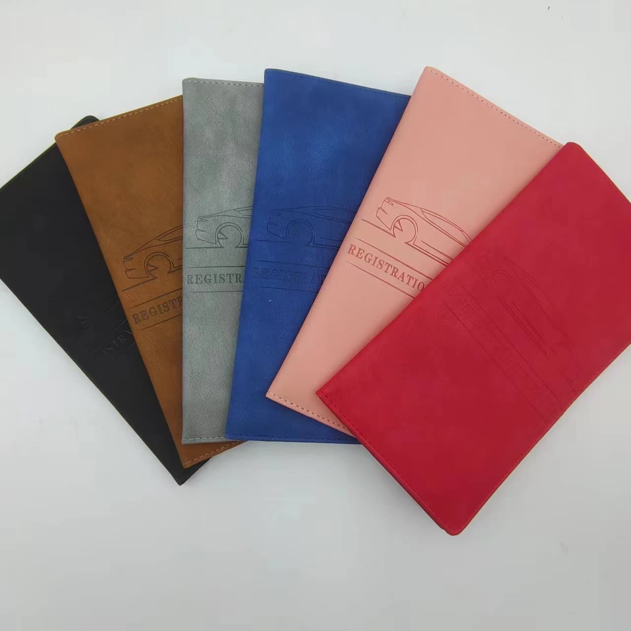 Simplified Urban Men's Multi-Functional Car Document Holder Passport Card Bag Ticket Storage PU Leather Letter Pattern Organizer