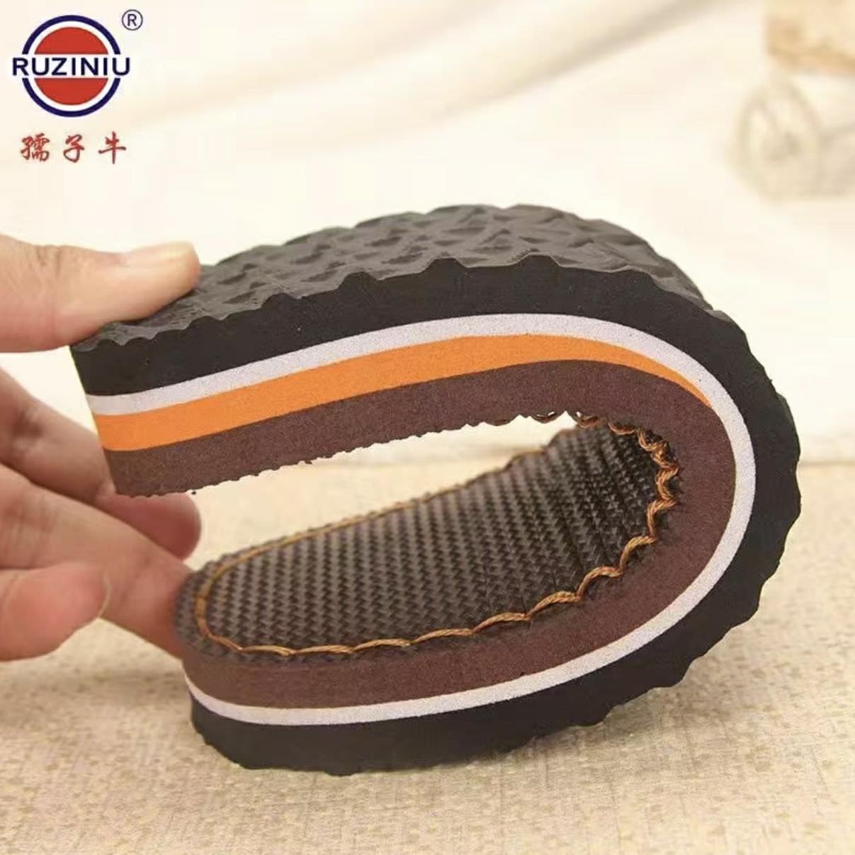 Ruziniu rubber "Tenglong" soles for handmade knitted cotton shoes, sponge insoles, anti-slip, wear-resistant bases.