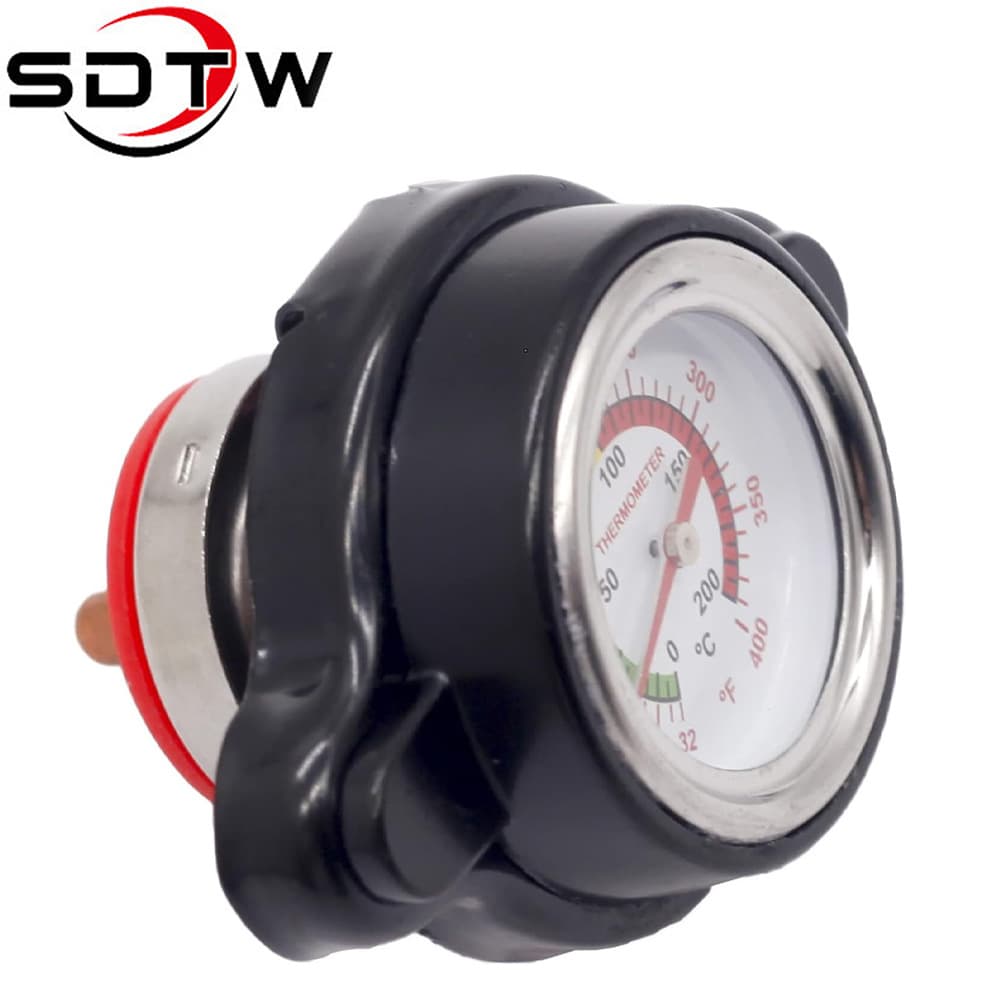 Car Modification Radiator Cap with Dual Temperature Gauge, Universal Multi-Spec Pressure Cap 1.8