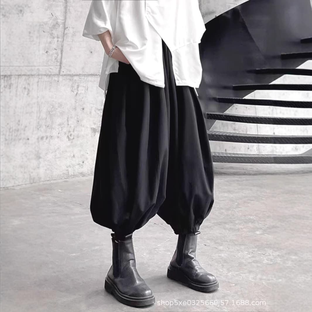 Dark Vigilant Eighteen Pants Men's Loose Trousers Harajuku Style Lantern Pants Polyester Fiber Casual Trousers for Teens