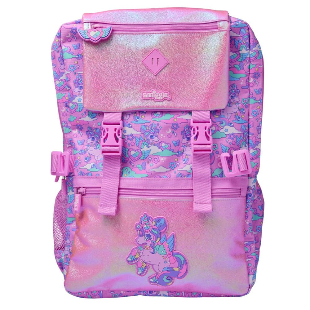 Australia Smiggle Decompression Backpack Extra Large Pink Unicorn Soccer Backpack Spine Protection Senior Backpack