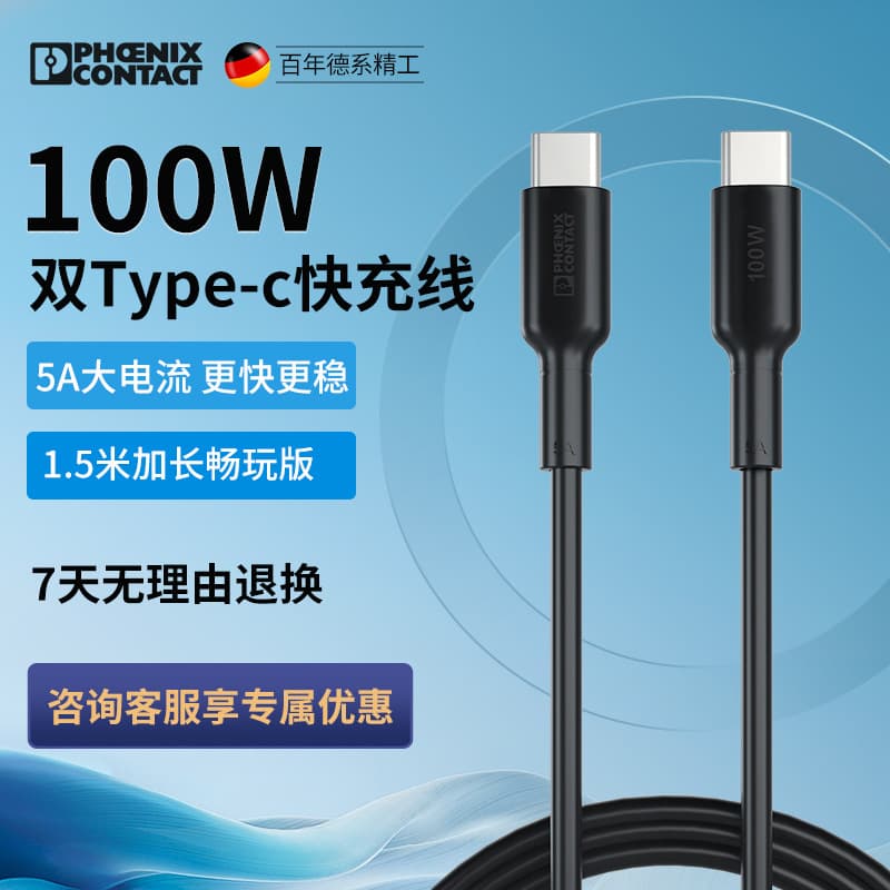 Phoenix Fast Charging Data Cable Extended 1.5m Dual Type-C Interface 1688 Expert Choice