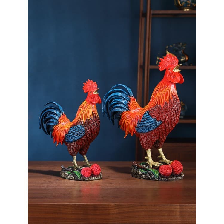 Golden Rooster Announcement Brass Rooster Ornament Mascot Twelve Zodiac Signs Living Room Wine Cabinet Office Desktop Housewarming Gift