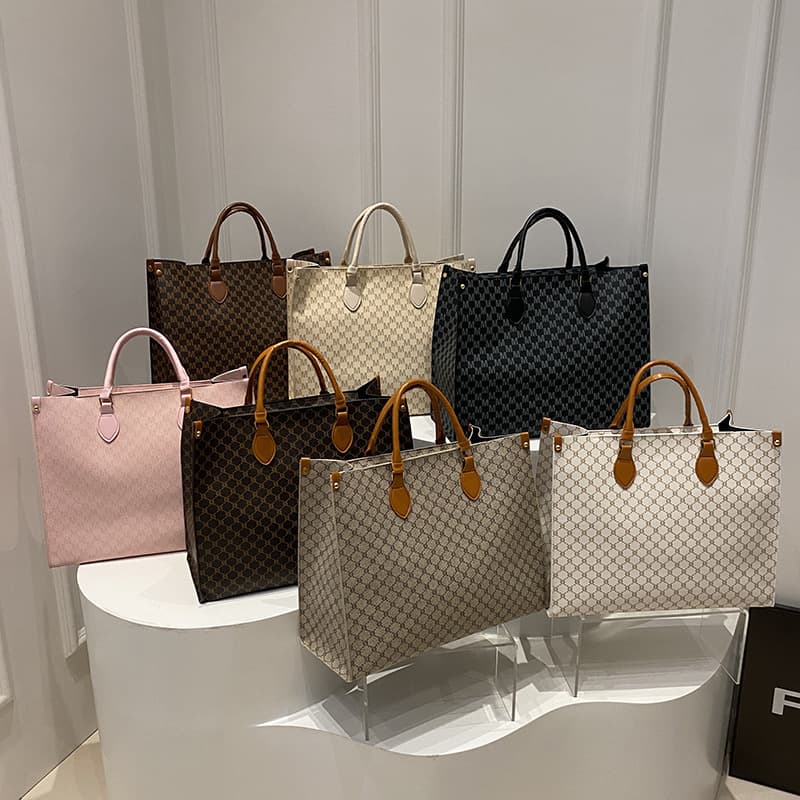 2024 New Fashion Minimalist Large-Capacity Retro Printed Tote Bag, Trendy Hand-Carry Commuter Women's Tote