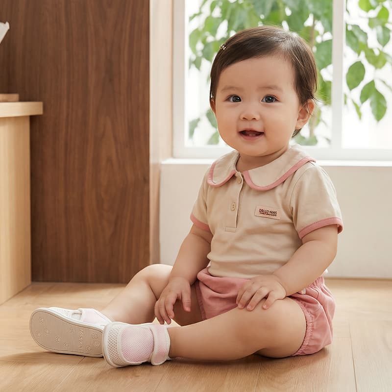 New Spring/Summer Baby Pre-Step Shoes with Velcro Attachment, Soft Sole, Non-Slip Flooring, 0-1 Mesh, Candy Colors, Newborn Shoes (Class A)