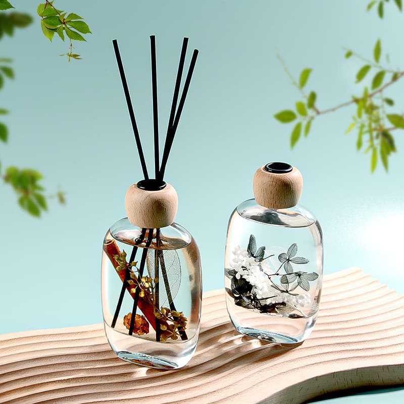 Flower and Wood Style Preserved Dried Flower Scented Reed Diffuser Home Indoor Essential Oil Decoration Glass Bottle Aroma Fragrance