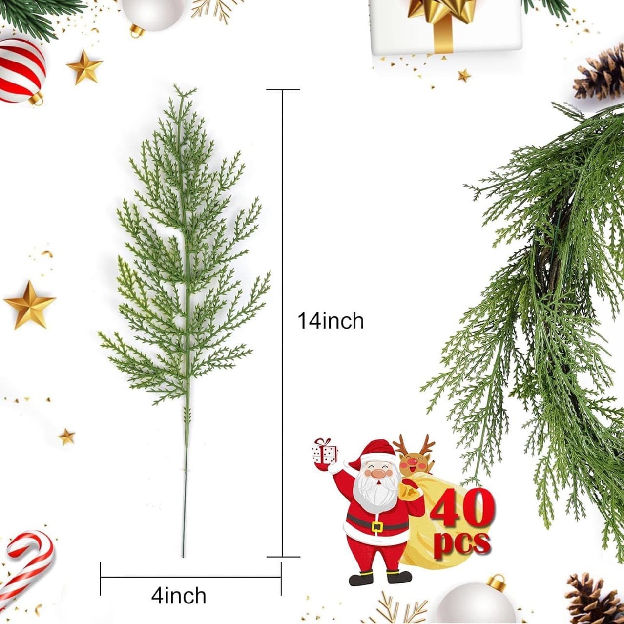 Cross-border simulated pine branches and cypress branches Christmas home decoration accessories Plastic Christmas Decor