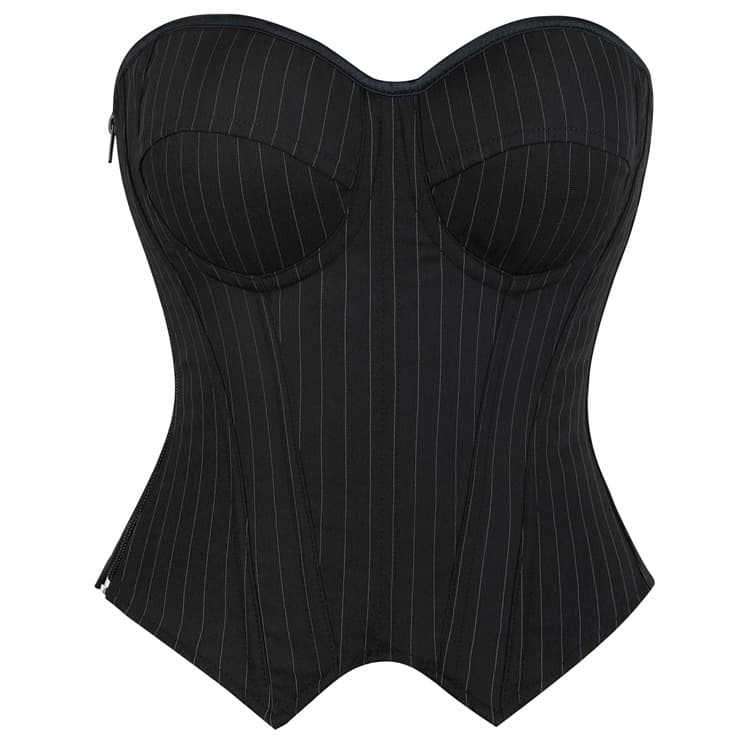 New striped bra with underwire cups, women's breast support and body shaping garment, available on Amazon, AliExpress, and TEMU.