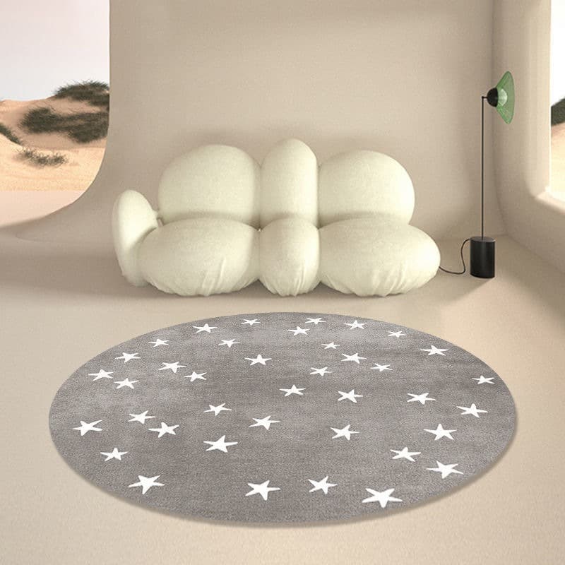 Simple star round children's room carpet anti-fall game crawling carpet living room bedroom coffee table carpet bedside blanket