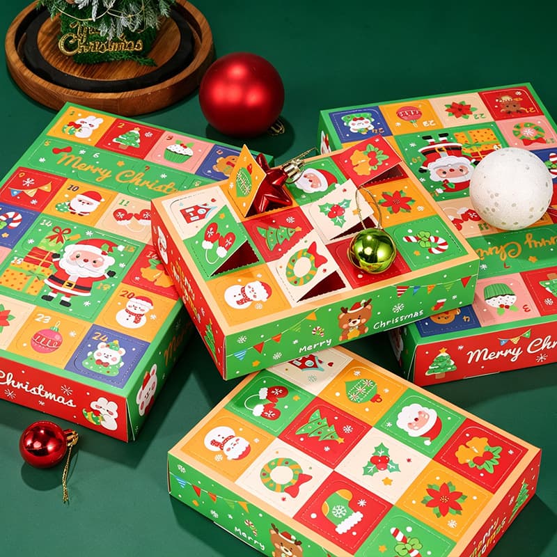 Creative Christmas Advent Calendar Packaging Box, Mystery Blind Box, Christmas Poke Fun Gift Box, Empty Box