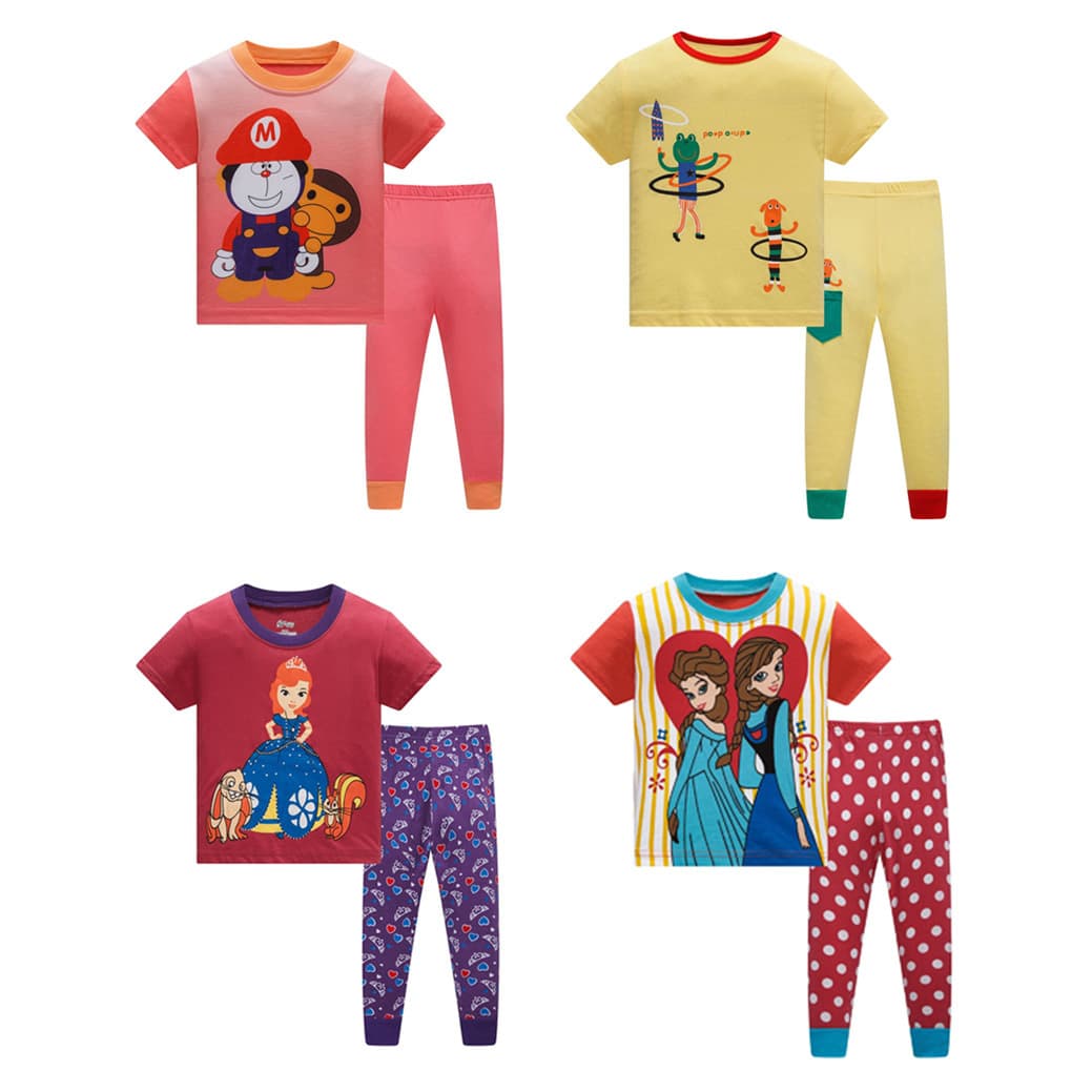 Baby Home Clothes Cotton Pajamas Neutral Style Korean Version Flat Weave Explosive Version Children's Home Clothes Sleepwear