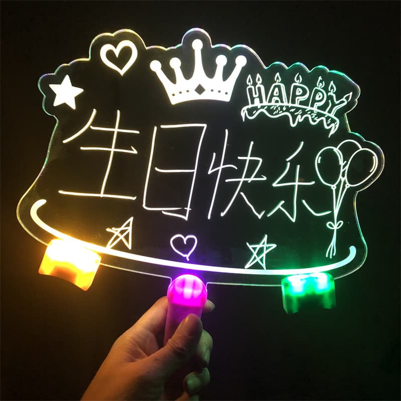 Hand-Painted Glowing Handheld Sign Customizable Erasable Handwritten Light Panel Flash Display Neon Night Light