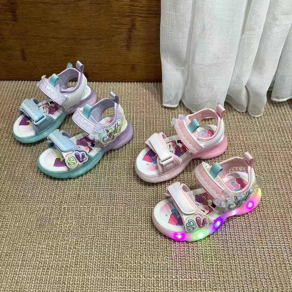 2026 New Summer Children's Sandals Cartoon Light-Up Girls' Sandals Export Children's Shoes Sandals Beach Shoes