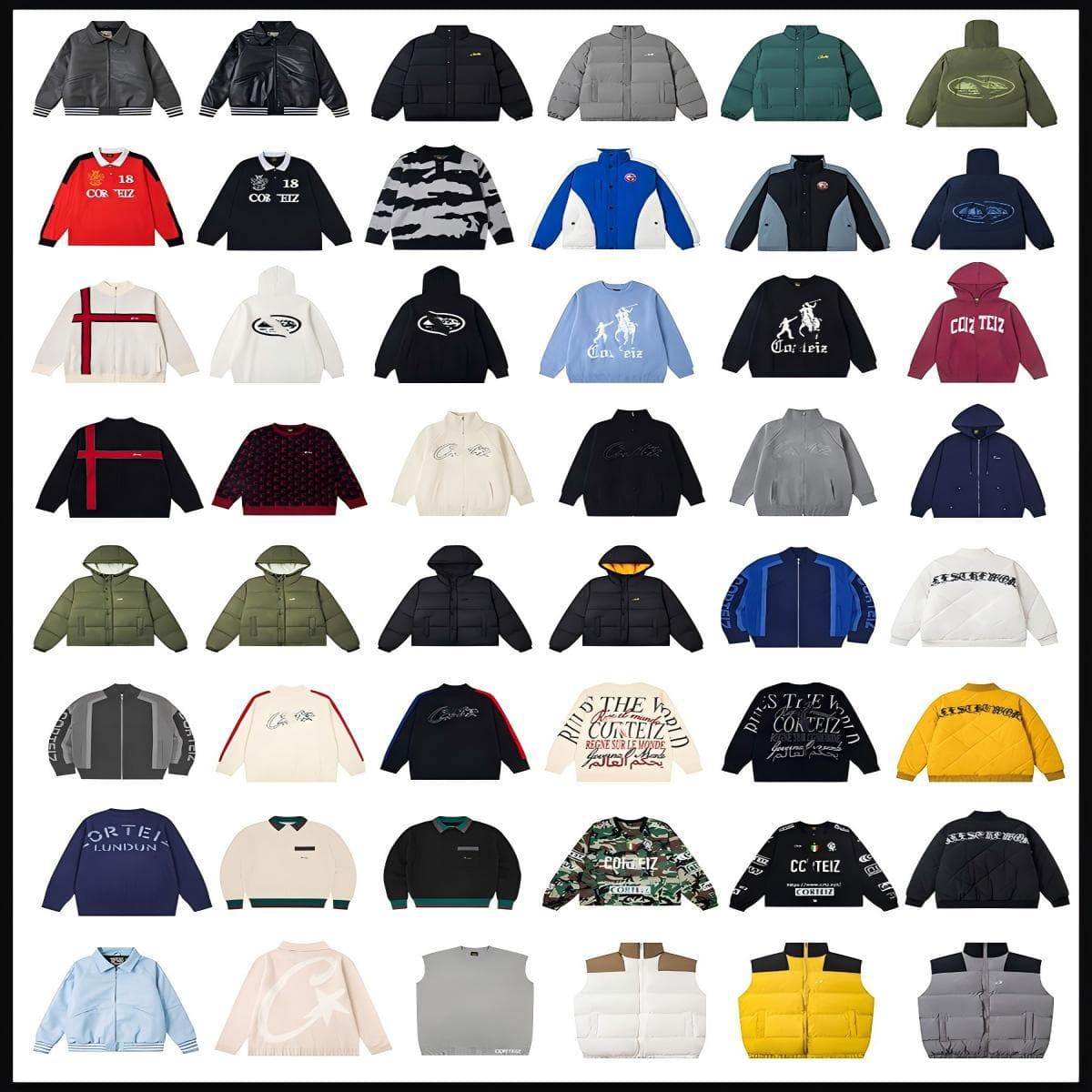 Corteiz-B.I.G Parka Down Jacket Unisex American Street Hip Hop Casual Simple Coat